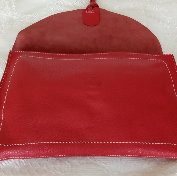 NWOT Zara Basics Red Leather Clutch - Picture 4 of 16